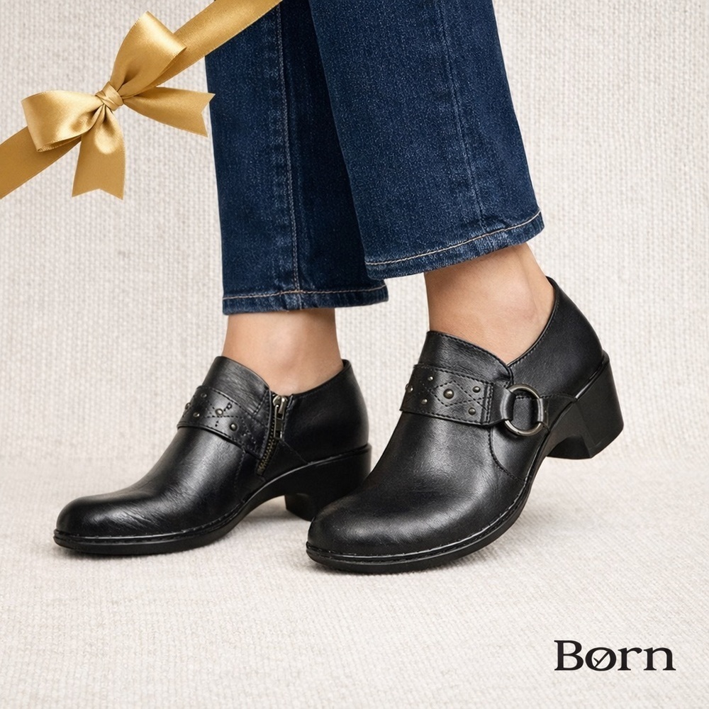 Born Black Leather Boho Clog 8.5-9/40